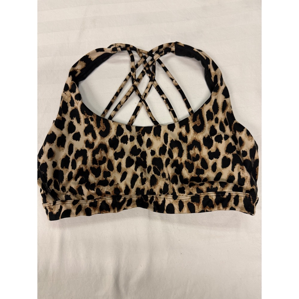 Victoria's Secret Leopard Print Strappy Bralette Sports Bra Brown Black Medium